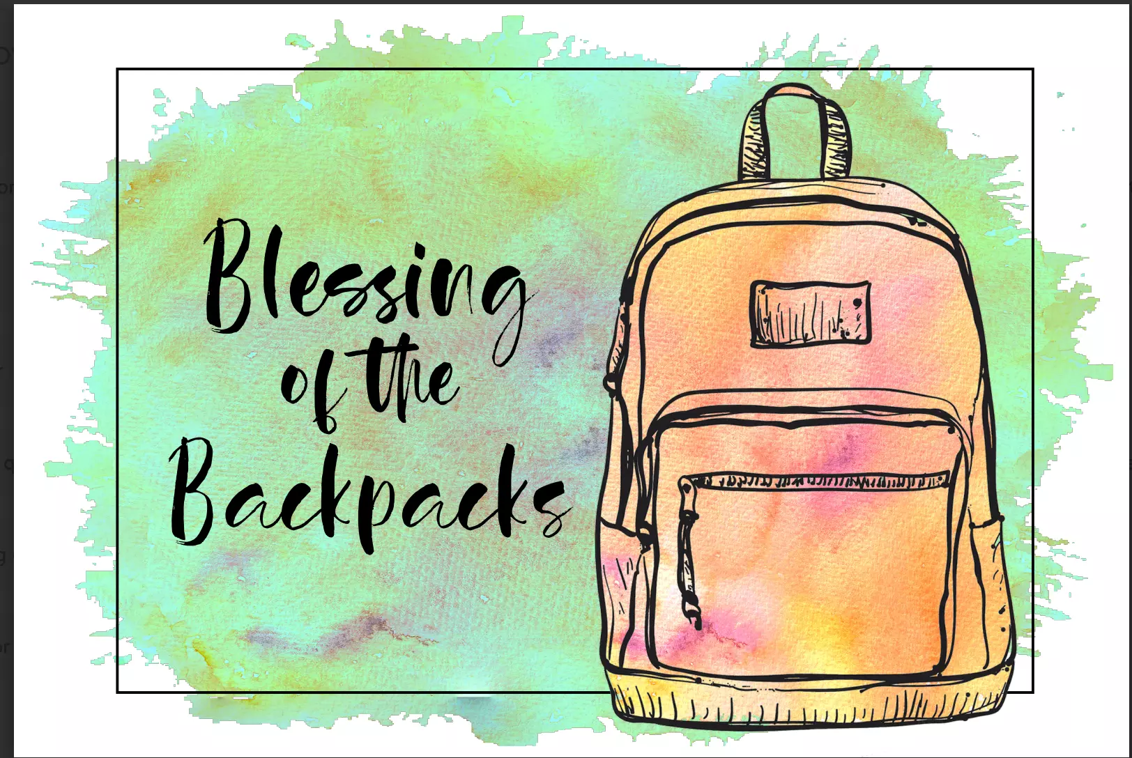 Blessing of the Backpacks Postcard