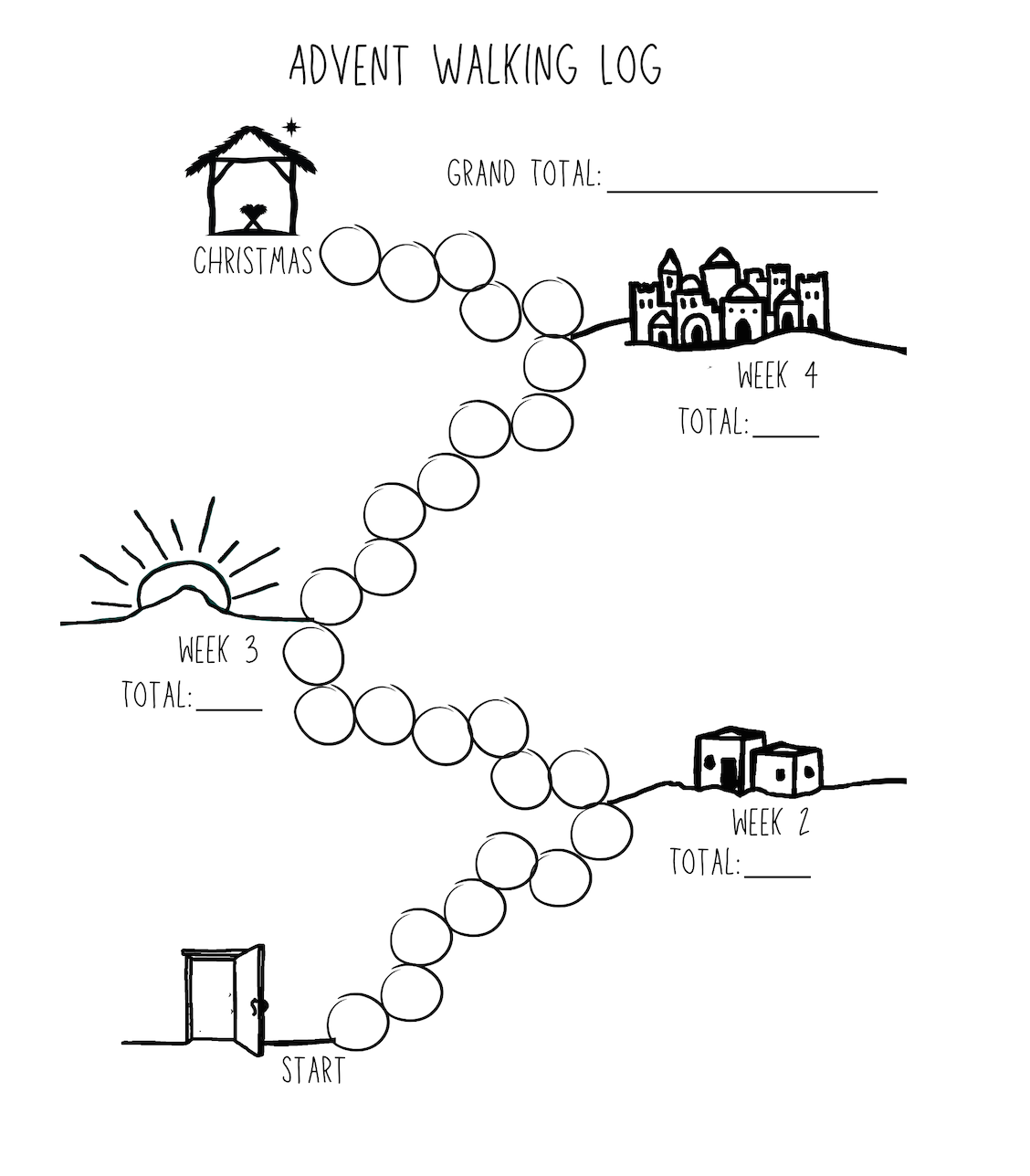 Walking with Mary — Advent Walking log (digital download)