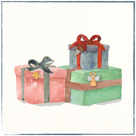 Three Gifts Watercolor Painitng